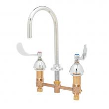T&S Brass B-2867-04FC - Lavatory Faucet, Concealed Body, 8'' Centers, Plain End Rigid/Swivel GN, Wrist Handles
