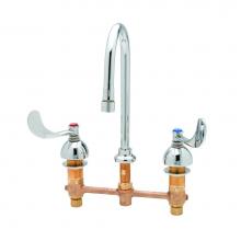 T&S Brass B-2867-04L - Lavatory Faucet, Concealed Body, 12'' Centers, Rigid/Swivel GN, 4'' Wrist Acti