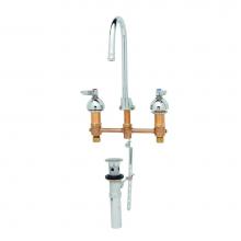 T&S Brass B-2885 - Lavatory Faucet, Concealed Body, 8'' Centers, Swivel/Rigid Gooseneck, Lever Handles, Pop