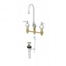 T&S Brass B-2885 - Lavatory Faucet, Concealed Body, 8'' Centers, Swivel/Rigid Gooseneck, Lever Handles, Pop