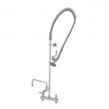 T&S Brass B-5120-12-CR-B - 8'' Deck Mount Workboard Pre-Rinse unit W/Cerama, B-0107, 12'' Add-On Faucet &