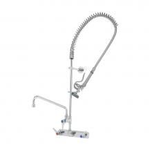 T&S Brass B-5125-12-CR-B - 8'' Wall Mount Workboard Pre-Rinse unit W/Cerama, B-0107, 12'' Add-On Faucet &