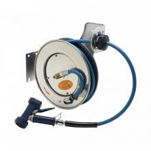 T&S Brass B-7132-02 - Hose Reel, Open, Stainless Steel, 3/8'' x 35' Hose, Rear Trigger Water Gun