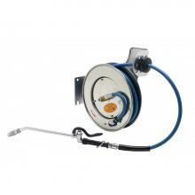 T&S Brass B-7132-10 - 3/8'' x 35' Open Stainless Steel Reel w/ Extended Spray Wand HOSE REEL