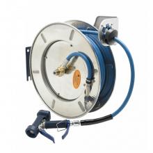 T&S Brass B-7142-05 - Hose Reel, Open, Stainless Steel, 3/8'' x 50' Hose, Front Trigger Water Gun
