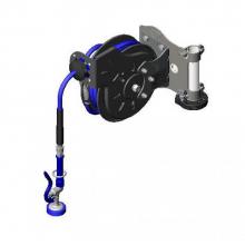 T&S Brass B-7212-01-STB - 3/8'' x 15' Open Coated Reel w/ Painted Table Leg Swing Bracket