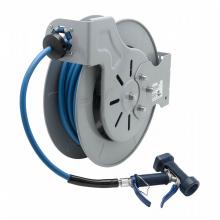 T&S Brass B-7242-05 - Hose Reel, Open, Epoxy Coated Steel, 3/8'' ID x 50' Hose, Front-Trigger Water Gun