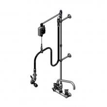 T&S Brass BF-0140 - Pre-Rinse: 8'' Wall Mount Base Faucet, Big-Flo ADF w/ 12'' Nozzle, 68'&ap