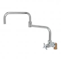 T&S Brass BF-0299-18DJ - Single Wall Mount Big-Flo Faucet, 18'' Double-Joint Swing Nozzle, 00LL Street Elbow