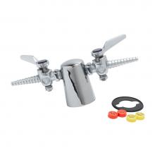 T&S Brass BL-4203-02 - Lab Turret, Tapered w/ (2) 180 Degree Hose Cocks, Vandal Resistant Mounting Pin