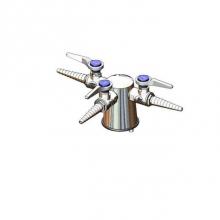 T&S Brass BL-4203-03 - Lab Turret, Tapered w/ (3) Hose Cocks, Vandal-Resistant Mounting Pin