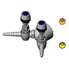 T&S Brass BL-4260-02 - Double Panel Flange w/ (2) Needle HoseCocks, 3/8'' NPT Female Inlet