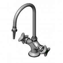 T&S Brass BL-5700-02 - Lab Mixing Faucet, Swivel Gooseneck, Serrated Tip,