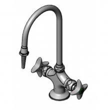 T&S Brass BL-5700-03 - Lab Mixing Faucet, Rigid Union Coupling Gooseneck, Serrated Tip