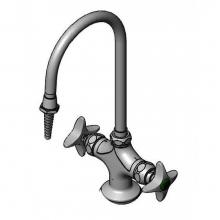 T&S Brass BL-5704-03 - Lab Mixing Faucet, Swivel Gooseneck, Serrated Tip