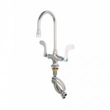 T&S Brass BL-5704-05 - Lab Mixing Faucet: Swivel Gooseneck, Aerator, 4'' Handles, QT Eternas