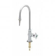 T&S Brass BL-5705-01 - Lab Faucet, Single Temp. Control, Swivel/Rigid Gooseneck, Serrated Tip, 4-Arm Handle