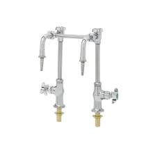 T&S Brass BL-5707-03 - Lab Faucet, Vandal Resistant, Dual Vac. Breaker Nozzles, Clamp Brace Assembly