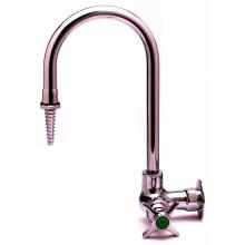T&S Brass BL-5710-03 - Lab Faucet, Single Temperature, Wall Mount, Swivel Gooseneck, Serrated Tip
