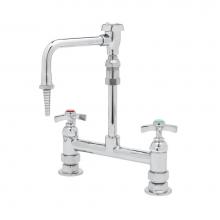 T&S Brass BL-5715-09 - Lab Mixing Faucet, Deck Mount, Swivel Vacuum Breaker Nozzle, Serrated Tip, 4-Arm Handles