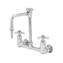 T&S Brass BL-5725-08 - Lab Mixing Faucet, Wall Mount, S/R Vacuum Breaker Nozzle, Serrated Tip, 4-Arm Handles