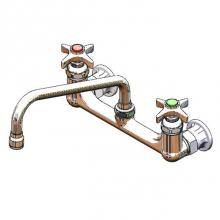 T&S Brass BL-5775-01 - Sink Mixing Faucet, 8'' Wall Mount, 9'' Swing Nozzle, 4-Arm Lab Handles