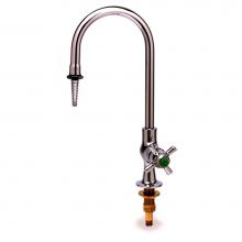 T&S Brass BL-5850-01 - Lab Faucet, Single Temp, Swivel/Rigid Gooseneck, Serrated Tip, Fast Self Closing Handle