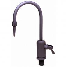 T&S Brass BL-9515-01 - Lab Faucet, Dual-Control Handle, Gray PVC, Rigid Gooseneck, Serrated Tip, 3/8''Female In