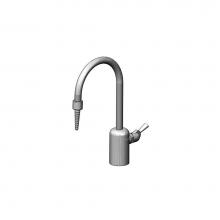 T&S Brass BL-9515-02 - Lab Faucet, Single Control, Grey PVC, Rigid Gooseneck, Serrated Tip, 1/2'' NPT Female In