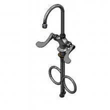 T&S Brass BP-0300-CR4VF05 - Double Pantry Faucet, Single Hole, Ceramas, Swivel Gooseneck, B-0199-06-N05, Wrist Handles