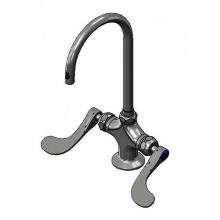 T&S Brass BP-0300-CR4XP22 - Double Pantry Faucet, Single Hole, Ceramas, 133XP-F22 Swivel Gooseneck, Wrist Handles