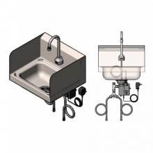 T&S Brass CH-3101-S - Sink Package: Hand Wash Sink w/ Drain Assembly and Side Shields & EC-3101 Sensor Faucet