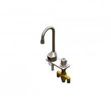 T&S Brass EC-3100-SMT4V05 - ChekPoint Elec Faucet, Deck Mt, GN, Side Mt TMV, 4'' C-C Deck Plate, 0.5 GPM