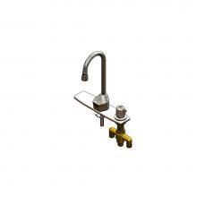 T&S Brass EC-3100-SMT8 - ChekPoint Elec Faucet, Deck Mt, GN, Side Mt TMV, 8'' C-C Deck Plate