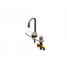 T&S Brass EC-3100-SMT8V05 - ChekPoint Elec Faucet, Deck Mt, GN, Side Mt TMV, 8'' C-C Deck Plate, 0.5 GPM