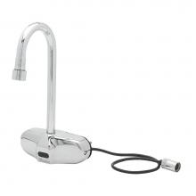 T&S Brass EC-3105 - ChekPoint Sensor Faucet, 4'' Wall Mount, Gooseneck, AC/DC Control Module, 2.2 GPM / 8.3