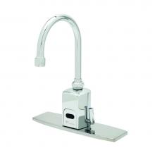 T&S Brass EC-3130-8DP - ChekPoint Above-Deck Electronics Faucet, 8'' c/c Deck Plate, Gooseneck, 2.2 GPM VR Aerat