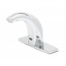 T&S Brass EC-3142-8DP - ChekPoint Above-Deck Electronic Faucet, 8'' Deck Plate, Contemporary Spout, 2.2 GPM Aera