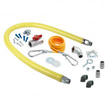 T&S Brass HG-2C-48K-FF - Gas Hose w/ 1/2'' NPT x 48'', Cable Kit, Ball Valve, Gas Elbows & Nipples