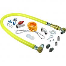 T&S Brass HG-4C-48SK-FF - Gas Hose w/ QD, 1/2'' NPT x 48'', SwiveLinks, Cable Kit, Ball Valve, Gas Elbow
