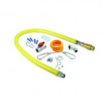 T&S Brass HG-4D-24K - Gas Hose w/Quick Disconnect, 3/4' NPT, 24'' Long, Includes Installation Kit