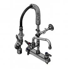 T&S Brass MPJ-8CLN-08-CR - 8'' Workboard Mini-Pre-Rinse unit, Deck Mount, Cerama, B-0107-J & Wall Bracket