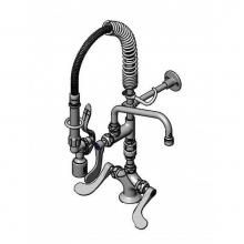 T&S Brass MPY-2DWV-08-CR - Mini PRU: Dual Pantry w/ B-0107-C, 8'' Swivel Nozzle, VB, 4'' Handles & Cv