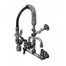 T&S Brass MPY-8WLN-06 - Mini PRU: 8'' Wall Mount Base, B-0107-C, 6'' Swivel Nozzle, Lever Handles, Wal