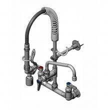 T&S Brass MPY-8WLN-08-CR - Mini-PRU: 8'' Wall Mount Base, B-0107-C, 8'' Swing Nozzle, Lever Handles, CV C