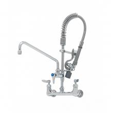 T&S Brass MPY-8WLN-12-CR - Mini-PRU: 8'' Wall Mount, B-0107-C, 12'' Swing Nozzle, Ceramas & Lever Han