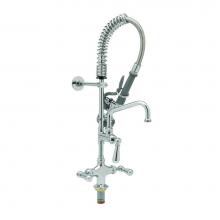 T&S Brass MPZ-2DCN-08-CR - Mini-PRU: B-0113 Style Base Faucet w/ B-0107, 8'' Swing Nozzle, Ceramas, & Club Hand