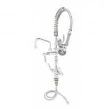 T&S Brass MPZ-2DCV-06-CR - Mini-Pre-Rinse unit: B-0113 w/ B-0107, 6'' Swivel Nozzle, Ceramas, Vb, Club Handles MINI