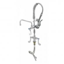 T&S Brass MPZ-2DWV-08-CR - Mini Pre-Rinse Unit w/ B-0107, Ceramas, VB, 4'' Wrist-Action Handles, 8'' Swin