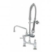 T&S Brass MPZ-8DCN-08 - Mini PRUt: 8'' Deck Mount Base, B-0107, 8'' Swivel Nozzle, Club Handles, Wall